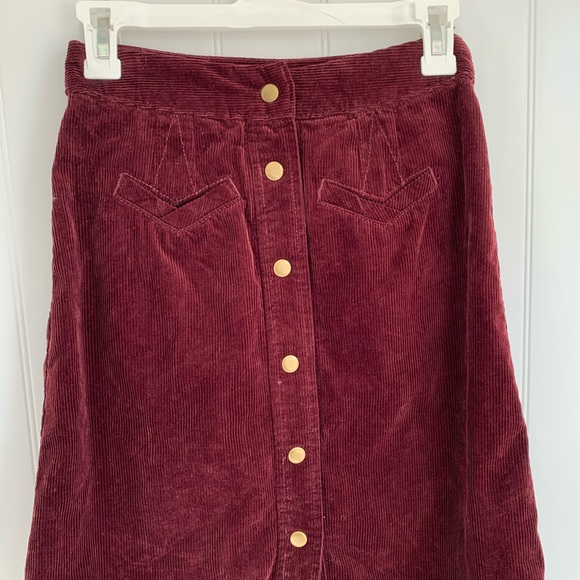 Anthro Holding Horses Button Front Cord Skirt - Picture 3 of 6